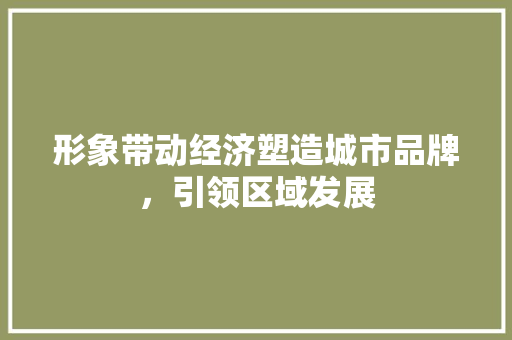 形象带动经济塑造城市品牌,引领区域发展 形象带动经济塑造城市品牌,引领区域发展
