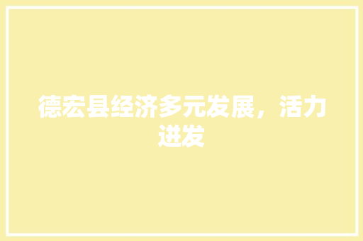 德宏县经济多元发展,活力迸发 德宏县经济多元发展,活力迸发