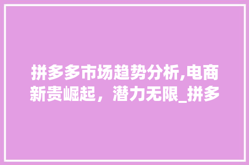拼多多市场趋势分析,电商新贵崛起,潜力无限_拼多多市场趋势 拼多多市场趋势分析,电商新贵崛起,潜力无限_拼多多市场趋势