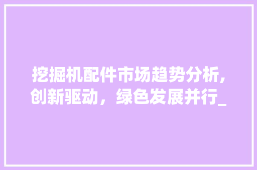 挖掘机配件市场趋势分析,创新驱动,绿色发展并行_挖掘机配件的市场趋势 挖掘机配件市场趋势分析,创新驱动,绿色发展并行_挖掘机配件的市场趋势