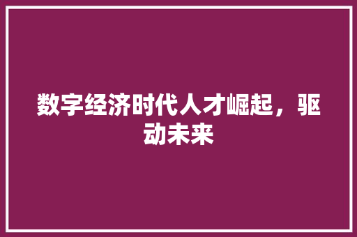 数字经济时代人才崛起,驱动未来 数字经济时代人才崛起,驱动未来