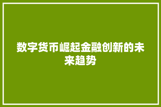 数字货币崛起金融创新的未来趋势 数字货币崛起金融创新的未来趋势