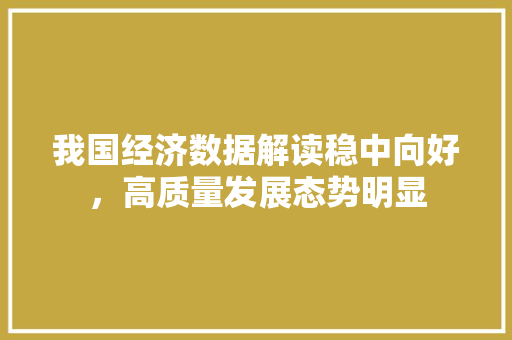 我国经济数据解读稳中向好,高质量发展态势明显 我国经济数据解读稳中向好,高质量发展态势明显