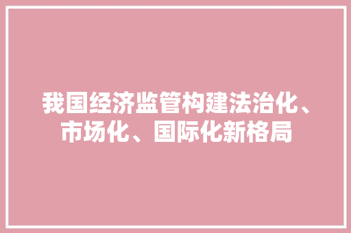 我国经济监管构建法治化、市场化、国际化新格局 我国经济监管构建法治化、市场化、国际化新格局