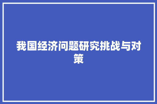 我国经济问题研究挑战与对策 我国经济问题研究挑战与对策