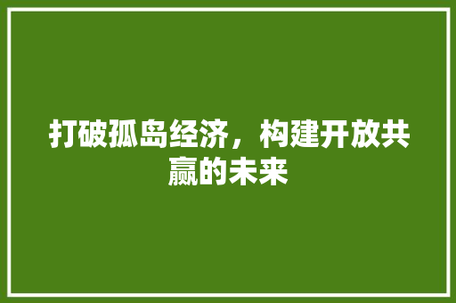 打破孤岛经济,构建开放共赢的未来 打破孤岛经济,构建开放共赢的未来