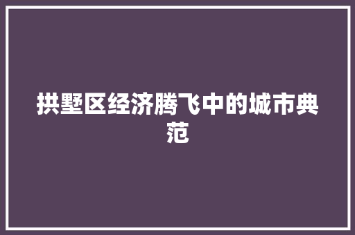 拱墅区经济腾飞中的城市典范 拱墅区经济腾飞中的城市典范