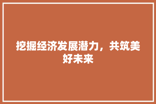 挖掘经济发展潜力,共筑美好未来 挖掘经济发展潜力,共筑美好未来