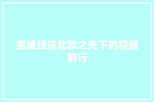 挪威经济北欧之光下的稳健前行 挪威经济北欧之光下的稳健前行