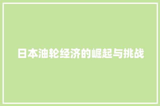 日本油轮经济的崛起与挑战