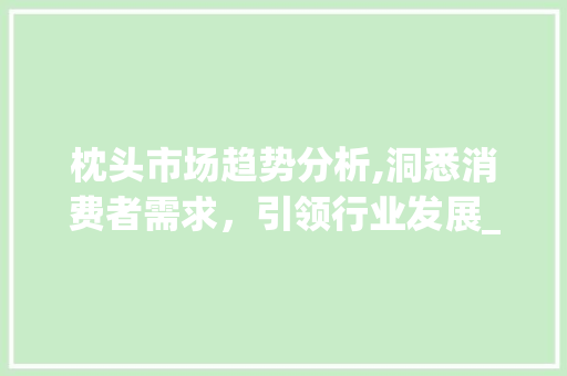 枕头市场趋势分析,洞悉消费者需求,引领行业发展_枕头市场趋势分析报告模板 枕头市场趋势分析,洞悉消费者需求,引领行业发展_枕头市场趋势分析报告模板