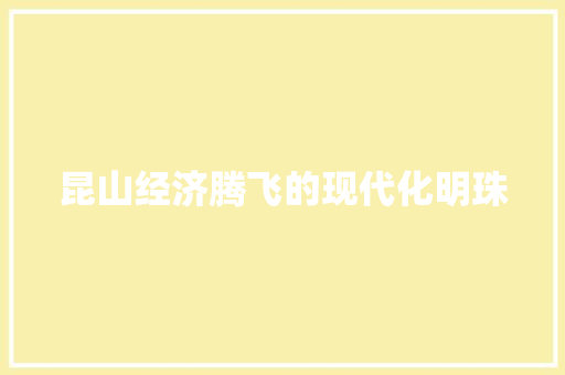 昆山经济腾飞的现代化明珠 昆山经济腾飞的现代化明珠