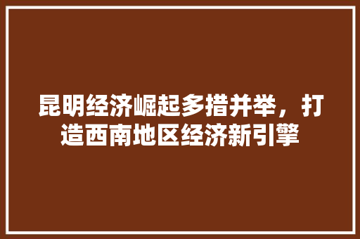 昆明经济崛起多措并举,打造西南地区经济新引擎 昆明经济崛起多措并举,打造西南地区经济新引擎