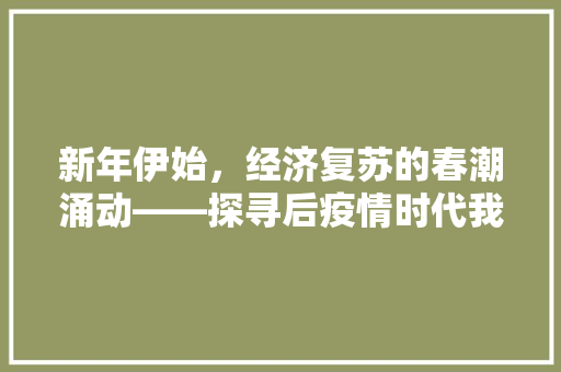 新年伊始,经济复苏的春潮涌动——探寻后疫情时代我国经济发展的新动力 新年伊始,经济复苏的春潮涌动——探寻后疫情时代我国经济发展的新动力