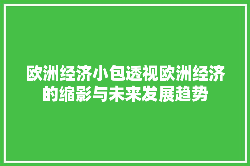 欧洲经济小包透视欧洲经济的缩影与未来发展趋势
