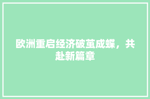 欧洲重启经济破茧成蝶,共赴新篇章 欧洲重启经济破茧成蝶,共赴新篇章