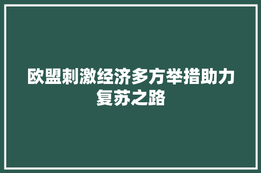 欧盟刺激经济多方举措助力复苏之路 欧盟刺激经济多方举措助力复苏之路