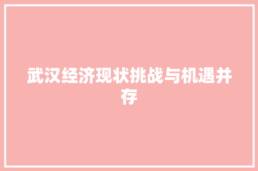 武汉经济现状挑战与机遇并存 武汉经济现状挑战与机遇并存