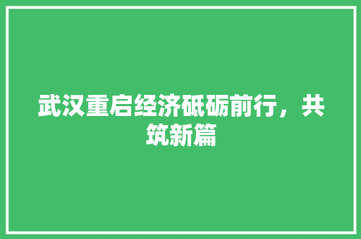 武汉重启经济砥砺前行,共筑新篇 武汉重启经济砥砺前行,共筑新篇