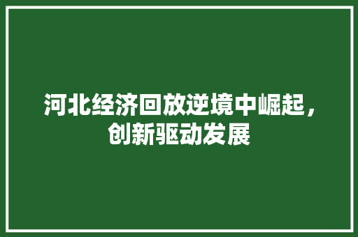 河北经济回放逆境中崛起,创新驱动发展 河北经济回放逆境中崛起,创新驱动发展