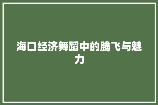 海口经济舞蹈中的腾飞与魅力 海口经济舞蹈中的腾飞与魅力
