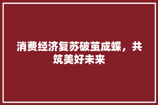消费经济复苏破茧成蝶,共筑美好未来 消费经济复苏破茧成蝶,共筑美好未来