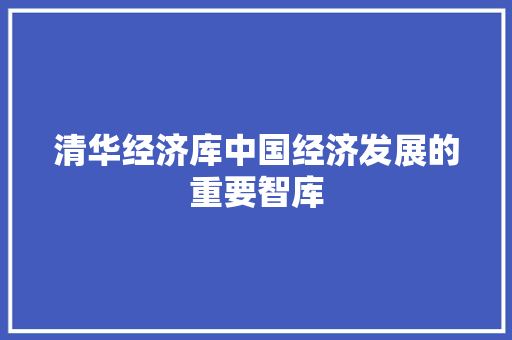 清华经济库中国经济发展的重要智库 清华经济库中国经济发展的重要智库