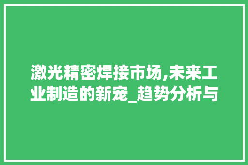 激光精密焊接市场,未来工业制造的新宠_趋势分析与展望_激光精密焊接市场趋势研究 激光精密焊接市场,未来工业制造的新宠_趋势分析与展望_激光精密焊接市场趋势研究