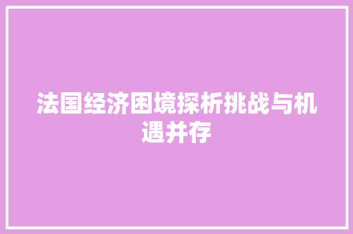 法国经济困境探析挑战与机遇并存 法国经济困境探析挑战与机遇并存