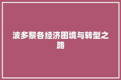 波多黎各经济困境与转型之路
