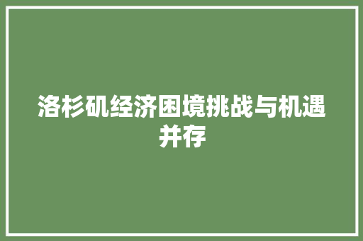 洛杉矶经济困境挑战与机遇并存 洛杉矶经济困境挑战与机遇并存