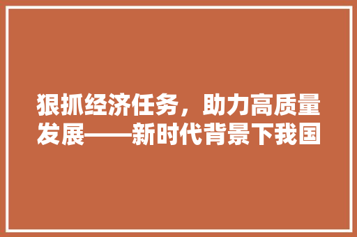 狠抓经济任务,助力高质量发展——新时代背景下我国经济发展新战略 狠抓经济任务,助力高质量发展——新时代背景下我国经济发展新战略