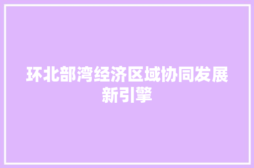环北部湾经济区域协同发展新引擎 环北部湾经济区域协同发展新引擎