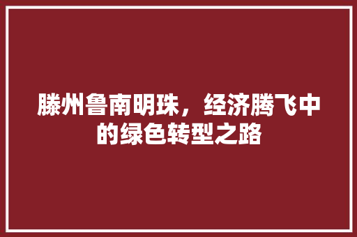 滕州鲁南明珠,经济腾飞中的绿色转型之路 滕州鲁南明珠,经济腾飞中的绿色转型之路