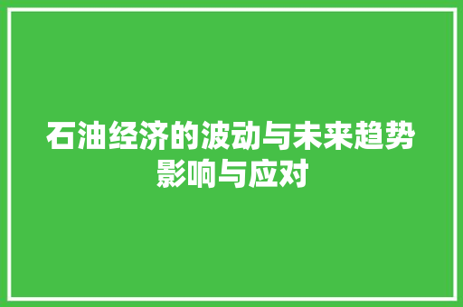 石油经济的波动与未来趋势影响与应对 石油经济的波动与未来趋势影响与应对