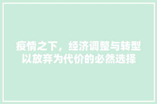 疫情之下,经济调整与转型以放弃为代价的必然选择 疫情之下,经济调整与转型以放弃为代价的必然选择