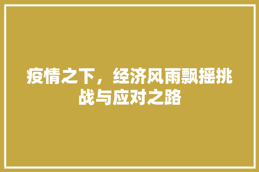 疫情之下,经济风雨飘摇挑战与应对之路 疫情之下,经济风雨飘摇挑战与应对之路