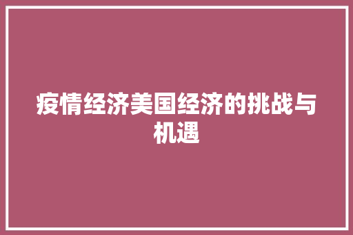 疫情经济美国经济的挑战与机遇 疫情经济美国经济的挑战与机遇