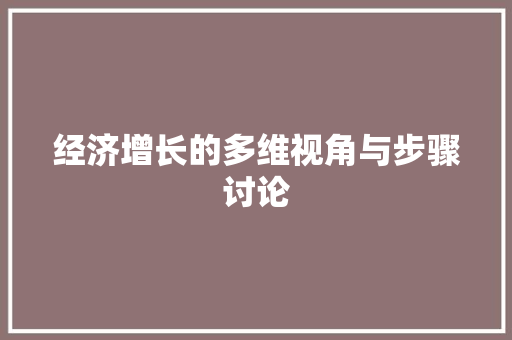 经济增长的多维视角与步骤讨论 经济增长的多维视角与步骤讨论