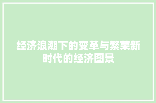经济浪潮下的变革与繁荣新时代的经济图景