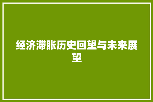 经济滞胀历史回望与未来展望 经济滞胀历史回望与未来展望