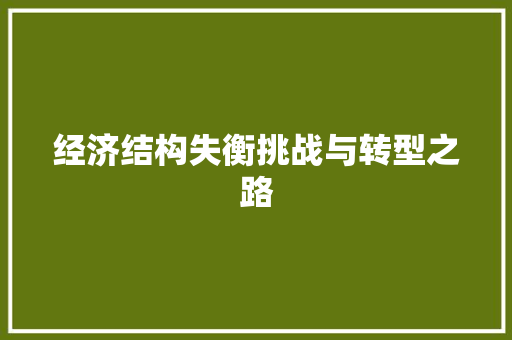 经济结构失衡挑战与转型之路 经济结构失衡挑战与转型之路