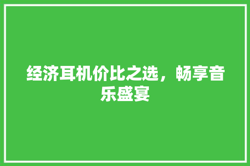 经济耳机价比之选,畅享音乐盛宴 经济耳机价比之选,畅享音乐盛宴