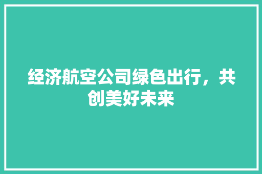 经济航空公司绿色出行,共创美好未来 经济航空公司绿色出行,共创美好未来