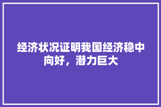 经济状况证明我国经济稳中向好,潜力巨大 经济状况证明我国经济稳中向好,潜力巨大