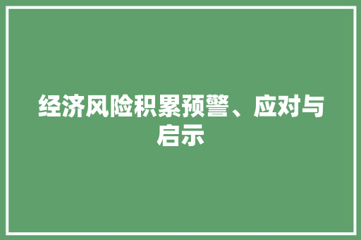 经济风险积累预警、应对与启示 经济风险积累预警、应对与启示