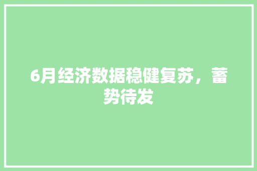 6月经济数据稳健复苏,蓄势待发 6月经济数据稳健复苏,蓄势待发