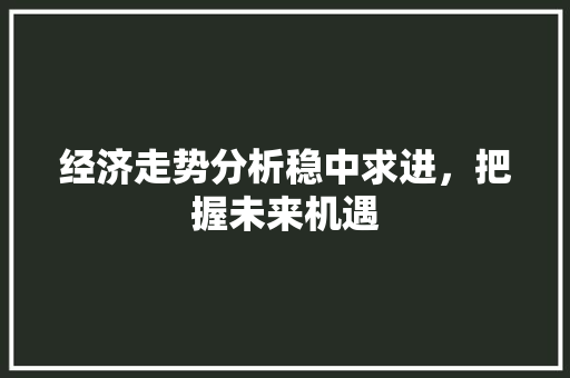 经济走势分析稳中求进,把握未来机遇 经济走势分析稳中求进,把握未来机遇