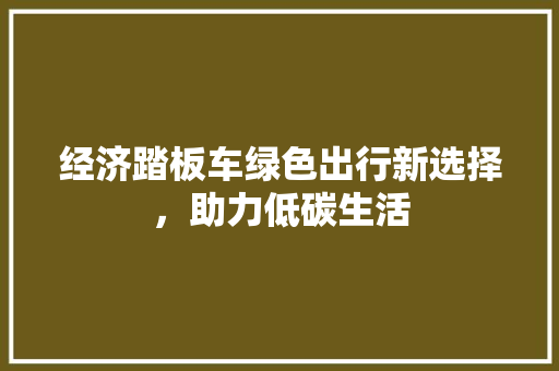 经济踏板车绿色出行新选择,助力低碳生活 经济踏板车绿色出行新选择,助力低碳生活