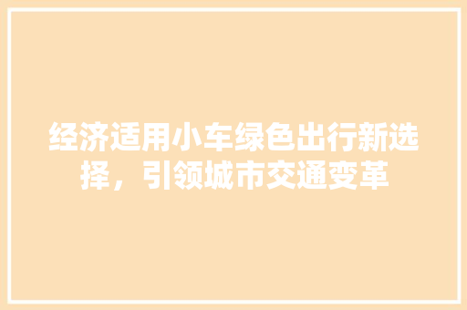 经济适用小车绿色出行新选择,引领城市交通变革 经济适用小车绿色出行新选择,引领城市交通变革